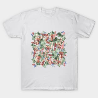 botanical pattern with leaves , berries and mushrooms T-Shirt